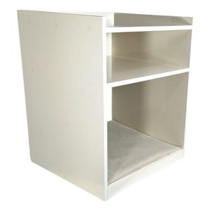 Mesa de Cabeceira Pet com Nicho e Colchão Incluso - Off-white