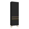 Paneleiro 2 Portas 62cm Veneza Multimóveis V3746 Preto/dourado - 2