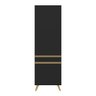 Paneleiro 2 Portas 62cm Veneza Multimóveis V3746 Preto/dourado - 5