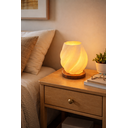 Ver imagem 1 de Luminária de Mesa Flora Base de Madeira Teca Acetinada 3cm Espessura