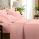 Ver imagem 2 de Jogo de Lençol Casal 4 Peças Algodão 400 Fios Bella Enxovais Rosa
