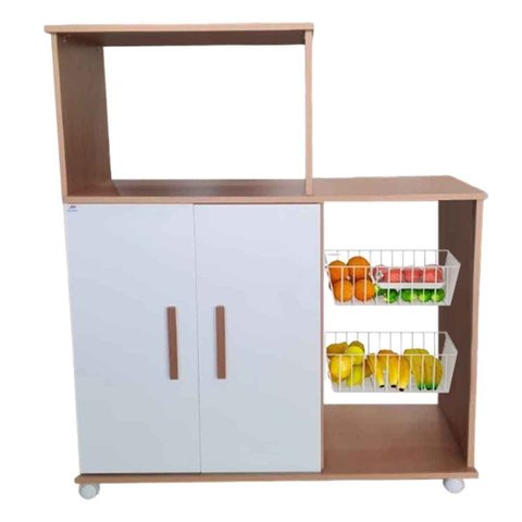 Fruteira com Balcão para Microondas Lituânia Cinamomo/Branco