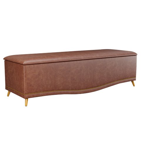Calçadeira Baú Queen 160cm Imperial J02 Facto Marrom - Mpozenato