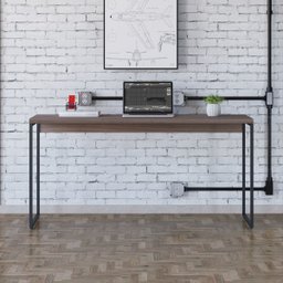 Escrivaninha Mesa Escritório Home Office 1,50x0,50 Dynamica Nogal - 4