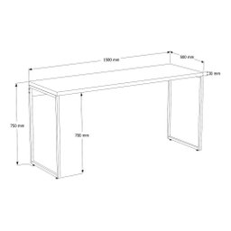 Escrivaninha Mesa Escritório Home Office 1,50x0,50 Dynamica Nogal - 7