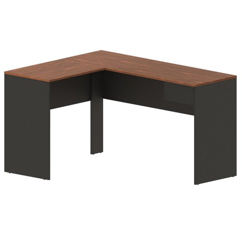 Mesa Para Computador Escrivaninha de Canto 135cm 1 Gaveta Euro II C14 Dakota/Preto - Mpozenato