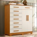 Ver imagem 2 de Cômoda Verona 2 Portas e 8 Gavetas Cinamomo/off White - Móveis Albatroz