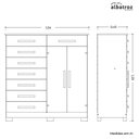 Ver imagem 4 de Cômoda Verona 2 Portas e 8 Gavetas Cinamomo/off White - Móveis Albatroz