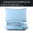 Ver imagem 2 de Kit Cobre Leito King Size Aurielle Algodao Bordado 200 Fios:azul
