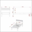 Ver imagem 3 de Cama de Solteiro para Colchão 88 x 188cm Multimóveis VCR35014 Nogal/Branco