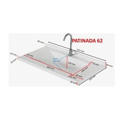 Lavatório Patinada de Mármore Sintético 62cm - 5