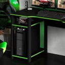 Ver imagem 7 de Mesa para Computador Gamer Espaço para 2 Monitores e Cpu Preto/Verde