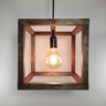 Luminária de Teto Pendente Estilo Industrial Cubo Quadrado - Marrom - 5