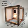 Luminária de Teto Pendente Estilo Industrial Cubo Quadrado - Marrom - 2