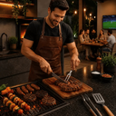 Ver imagem 3 de Kit Churrasco 4 Peças Inox com Cabo de Madeira e Estojo