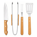 Ver imagem 1 de Kit Churrasco 4 Peças Inox com Cabo de Madeira e Estojo