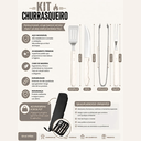 Ver imagem 2 de Kit Churrasco 4 Peças Inox com Cabo de Madeira e Estojo