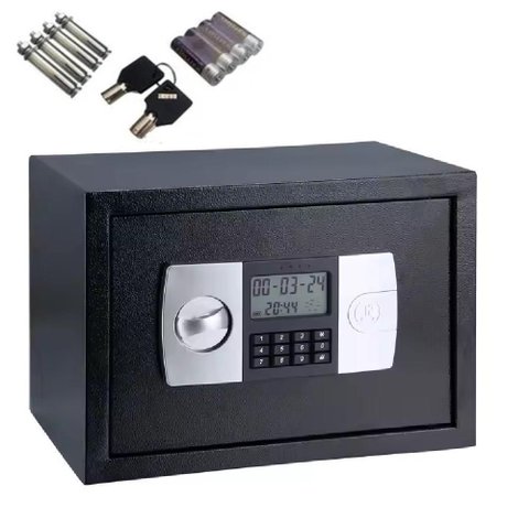 Cofre Eletronico Digital Grande Senha Chave Porta Documentos Armas Display Lcd Bandeja Chumbadores C