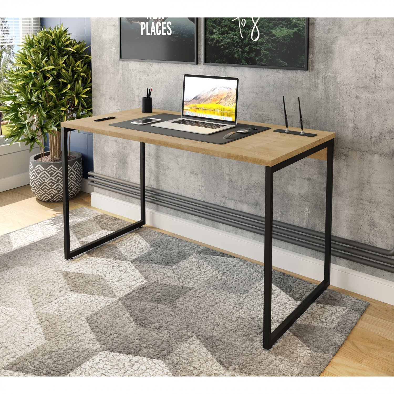 Mesa para Escritório Industrial 120cm Star Espresso Móveis