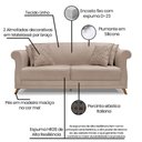 Ver imagem 5 de Kit Poltrona E Sofá 2 Lugares 1,60M Pés Castanho Areia