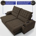 Ver imagem 5 de Sofá Retrátil e Reclinável 2,85m Arena com Molas Ensacadas e Carregador USB-C Boucle Marrom Cama