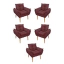 Ver imagem 1 de Kit 05 Poltrona Sofá Sala, Quarto, Escritório – Balaqui Decor Cor:marsala