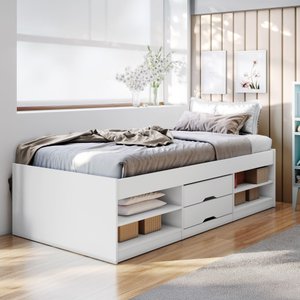 Cama Solteiro Multifuncional 2 Gavetas Kiara 