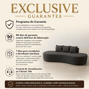 Ver imagem 6 de Sofá Tóquio Puff Orgânico Bouclé 200cm com 3 Almofadas Design Curvo Luxo para Sala e Recepção:Cinza