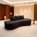 Ver mais imagens de Sofá Tóquio Puff Orgânico Bouclé 200cm com 3 Almofadas Design Curvo Luxo para Sala e Recepção:Cinza