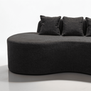 Ver imagem 7 de Sofá Tóquio Puff Orgânico Bouclé 200cm com 3 Almofadas Design Curvo Luxo para Sala e Recepção:Cinza