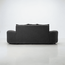 Ver imagem 2 de Sofá Tóquio Puff Orgânico Bouclé 200cm com 3 Almofadas Design Curvo Luxo para Sala e Recepção:Cinza