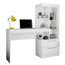 Escrivaninha C/ Estante Office 2 Gavetas Branco Branco Rosa - 1
