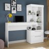 Escrivaninha C/ Estante Office 2 Gavetas Branco Branco Rosa - 9