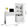 Escrivaninha C/ Estante Office 2 Gavetas Branco Branco Rosa - 5