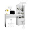 Escrivaninha C/ Estante Office 2 Gavetas Branco Branco Rosa - 6