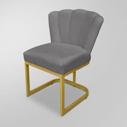 Kit 06 Cadeiras Flor Recepção Cinza - Base Ferro Dourado - 2