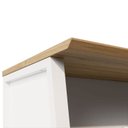 Ver imagem 7 de Escrivaninha Escritório com 120cm Industrial Tampo Chanfrado e Pés Metal Executive Macadâmia e Branco