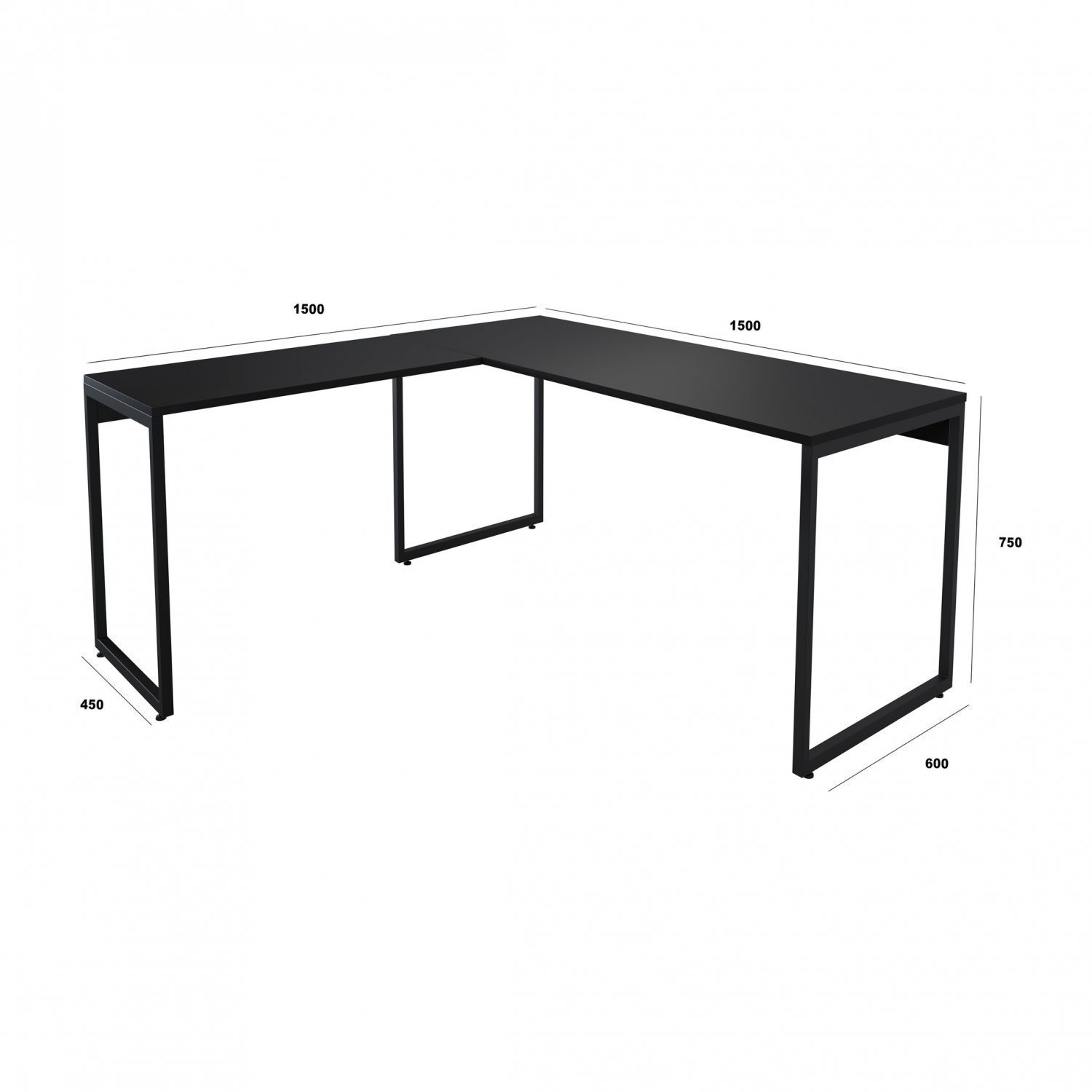 Mesa para Escritório em L Industrial 150x150cm Star Espresso Móveis - 4