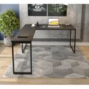 Ver imagem 2 de Mesa para Escritório em L Star 150cm Industrial Espresso Móveis Preto E Preto