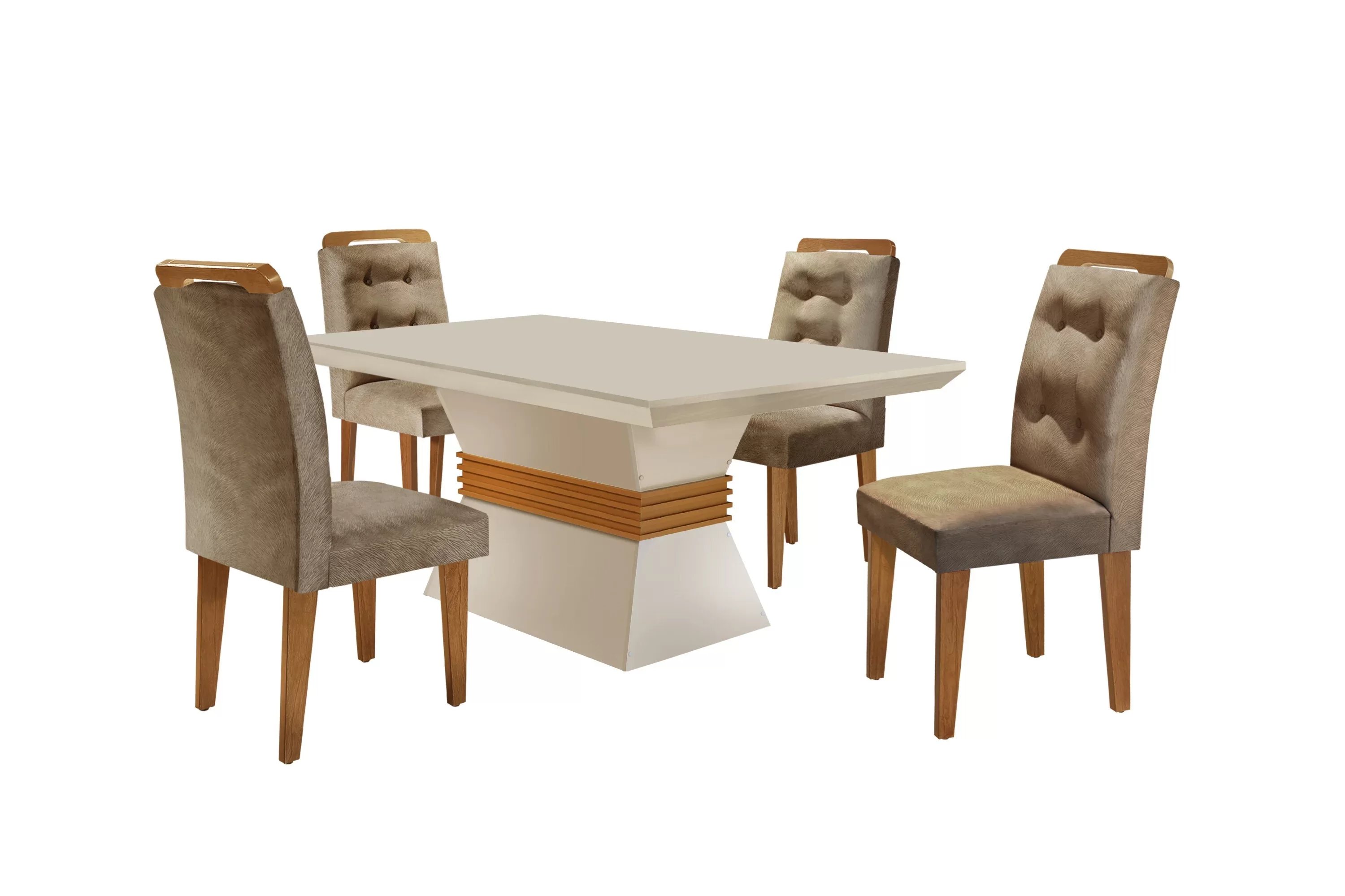 Conjunto Sala de Jantar Mesa e 4 Cadeiras Luísa Espresso Móveis - 3