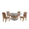 Conjunto Sala de Jantar Mesa e 4 Cadeiras Luísa Espresso Móveis - 3