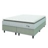 Cama Box Colchão Casal King Molas Ensacadas City Pillow Top 193x203x61cm Bege / Branco Hellen - 2