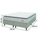 Ver imagem 4 de Cama Box Colchão Casal King Molas Ensacadas City Pillow Top 193x203x61cm Bege / Branco Hellen