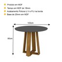 Ver imagem 3 de Mesa de Jantar Redonda 103cm Multimóveis CR50043 Carvalho/Cinza