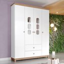 Ver imagem 7 de Guarda Roupa Infantil 4 Portas 150 Cm Aconchego Branco Jequitiba Henn