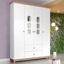 Ver imagem 2 de Guarda Roupa Infantil 4 Portas 150 Cm Aconchego Branco Jequitiba Henn