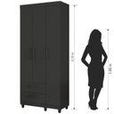 Ver imagem 5 de Guarda-Roupa Solteiro 3 Portas 2 Gavetas Canadá Conquista Móveis