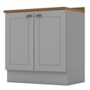 Ver imagem 1 de Balcão 2 Portas 80cm Americana Cinza com Tampo Nature - Móveis Henn