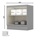 Ver imagem 3 de Balcão 2 Portas 80cm Americana Cinza com Tampo Nature - Móveis Henn