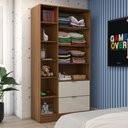 Ver imagem 2 de Guarda-roupa Infantil Play 2 Portas 2 Gavetas com Espelho Cinamomo/off White - Panorama Móveis